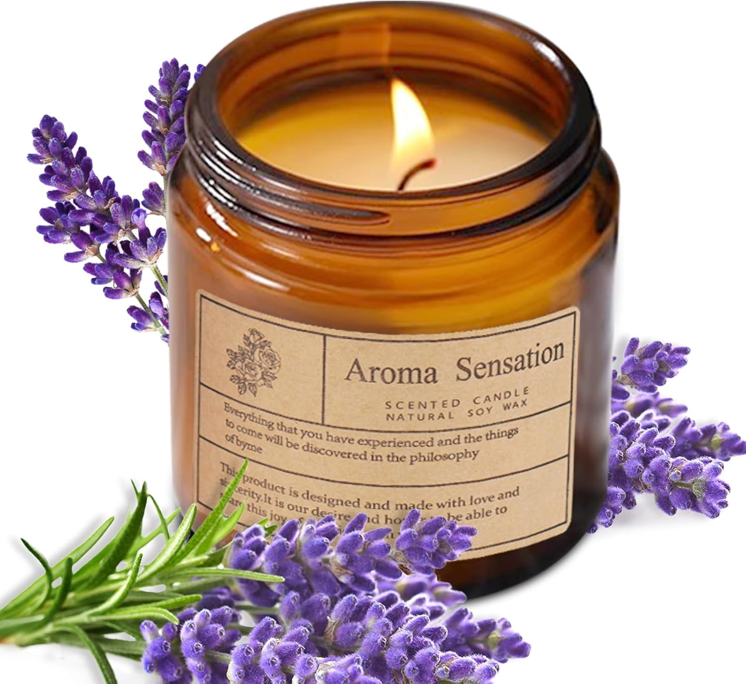 Relaxing Organic Lavender Candles - Non-Toxic Soy for Stress Relief & Meditation (7Oz)