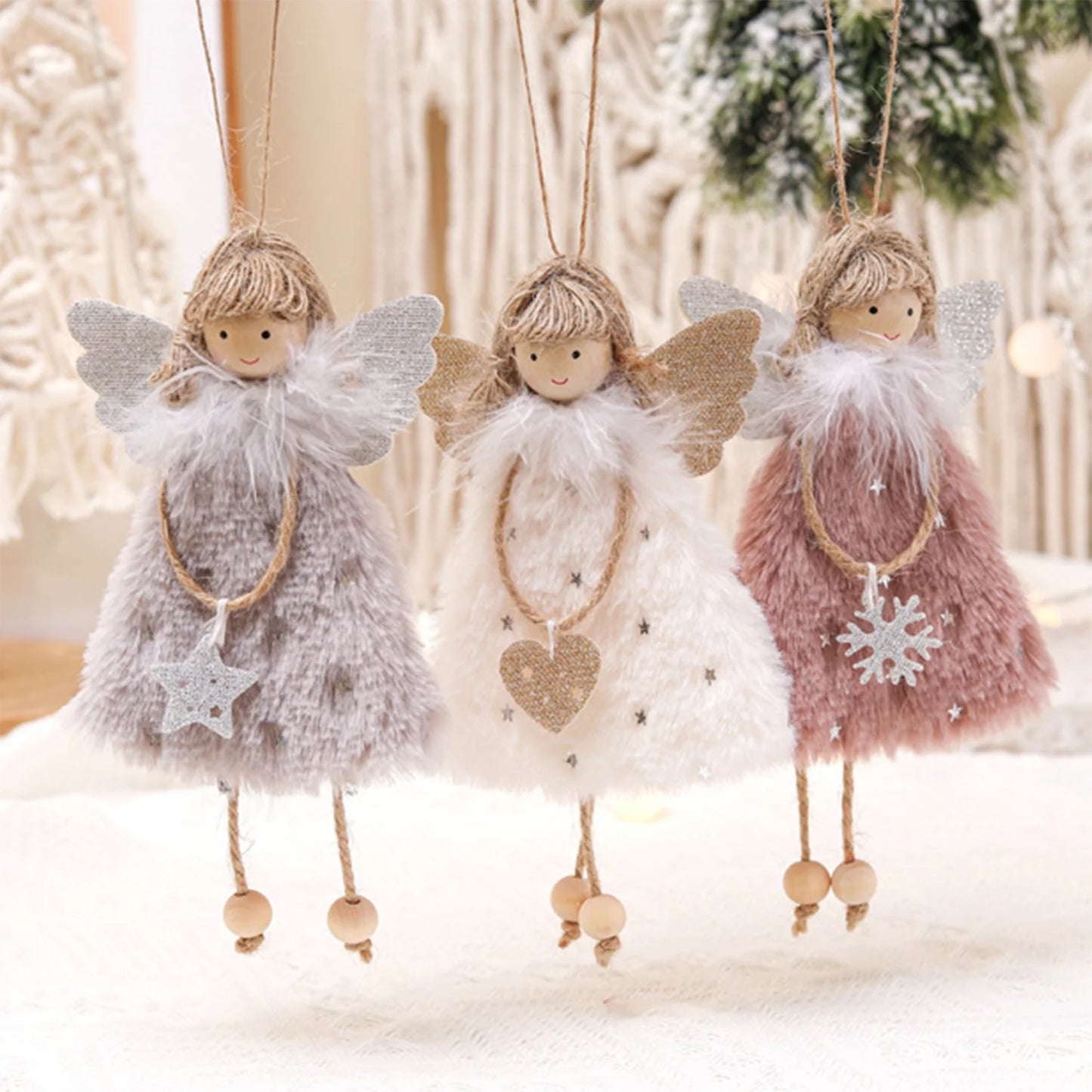 Holiday Hilarity: Three Tiny Angelic Ornament Dolls Ready to Hang Out on Your Tree!