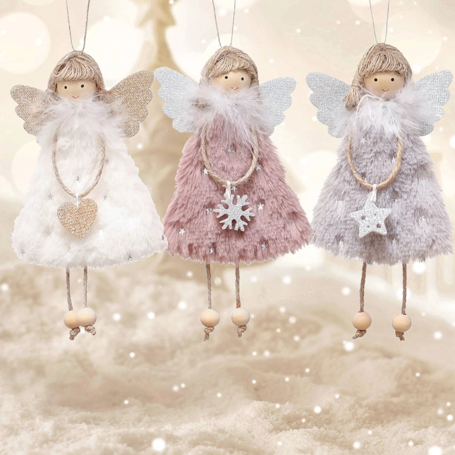Holiday Hilarity: Three Tiny Angelic Ornament Dolls Ready to Hang Out on Your Tree!