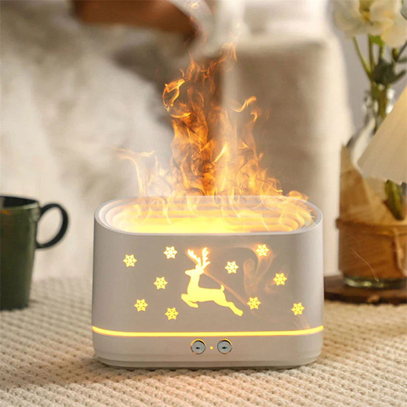 Elk Flame Humidifier and Diffuser - Silent Atmosphere Lamp for Holiday Home Décor