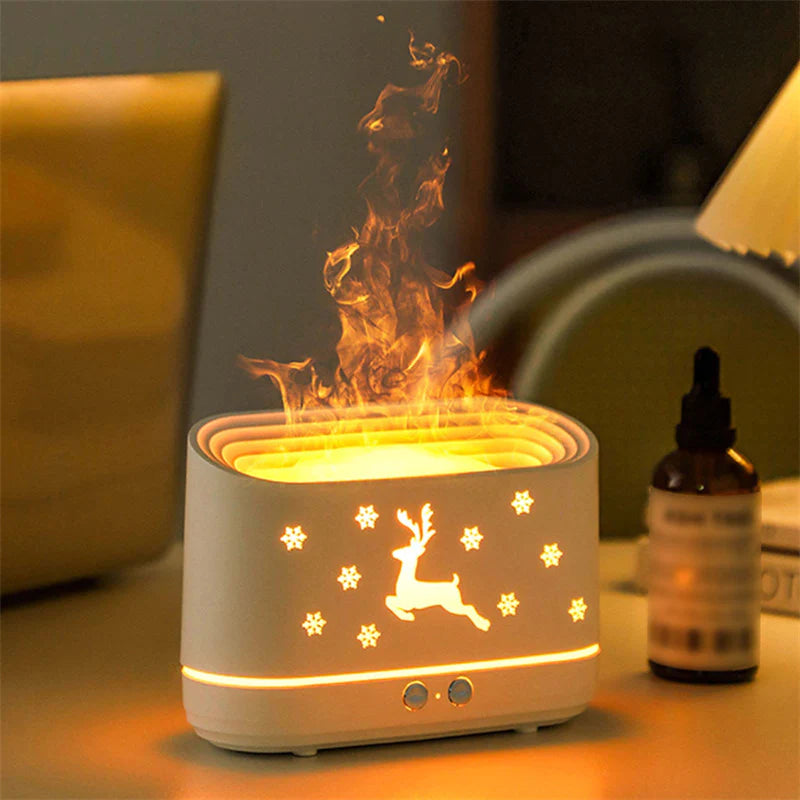 Elk Flame Humidifier and Diffuser - Silent Atmosphere Lamp for Holiday Home Décor