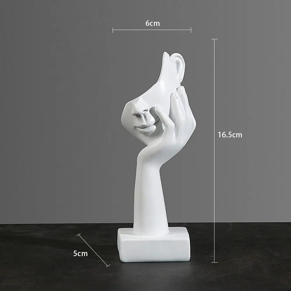 Elegant Nordic Resin Abstract Face Figurine - Luxury Desktop Sculpture for Home and Office Decor