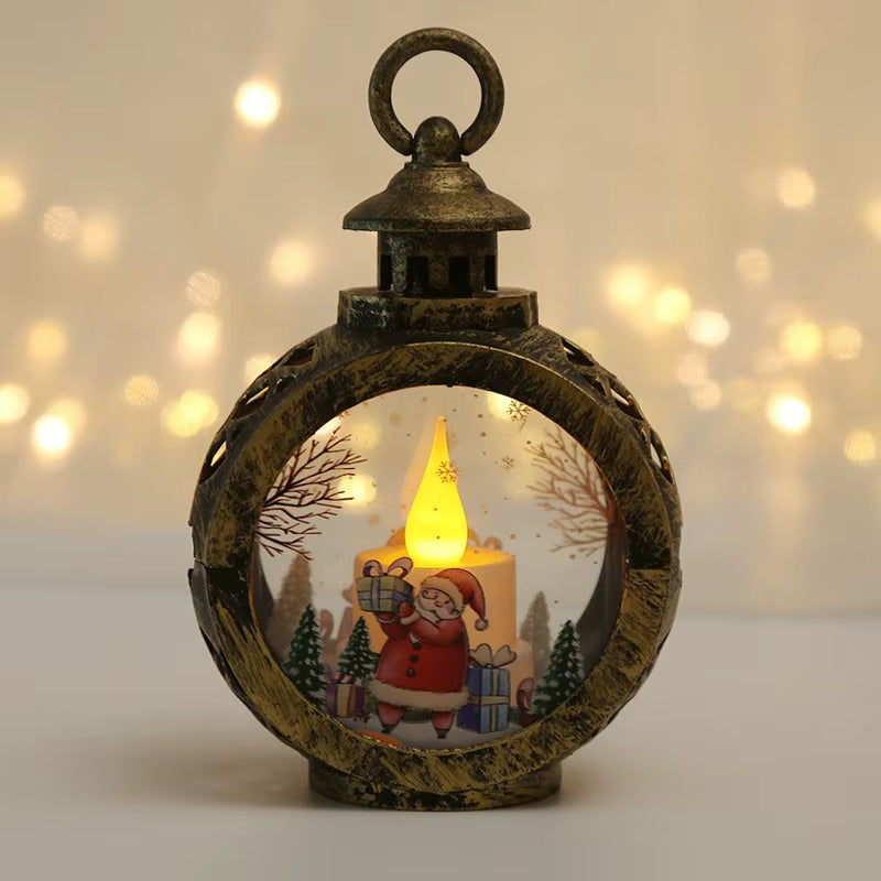 2025 LED Lamp Decor Christmas Portable Lantern Santa Claus Xmas Tree Wind Lights Pendant Navidad Christmas New Year Decoration