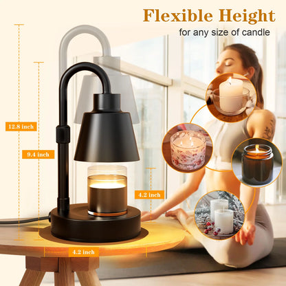 Elegant Candle Warmer Lamp with Timer & Dimmer - Perfect Gift for Mom - Includes 2 Bulbs for Jar Candles - Ideal Home Decor for Mother's Day & Christmas