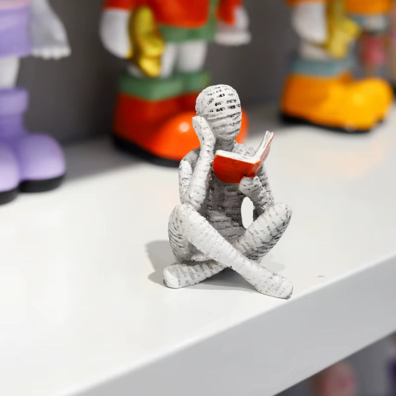 Elegant Woman Thinker Statue - Artistic Home & Office Decor, Perfect Gift for Book Lovers