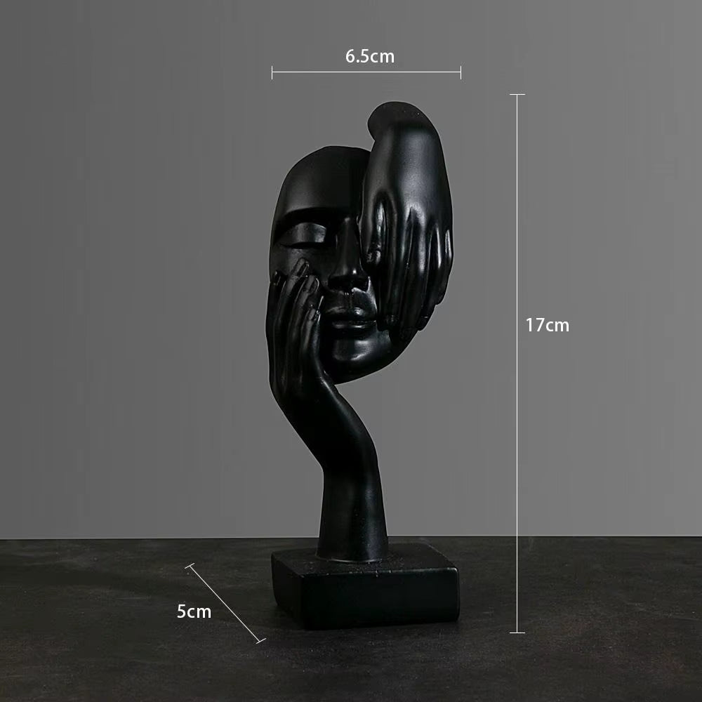 Elegant Nordic Resin Abstract Face Figurine - Luxury Desktop Sculpture for Home and Office Decor