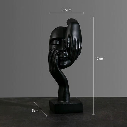Elegant Nordic Resin Abstract Face Figurine - Luxury Desktop Sculpture for Home and Office Decor