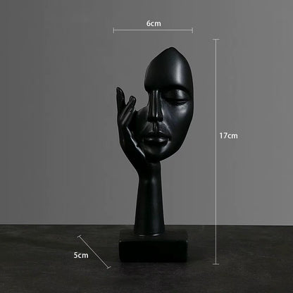 Elegant Nordic Resin Abstract Face Figurine - Luxury Desktop Sculpture for Home and Office Decor