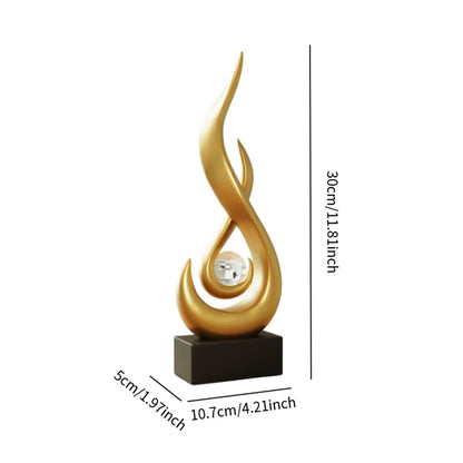 Modern Abstract Fire Resin Statue - Unique Desk Ornament for Home & Office Decor