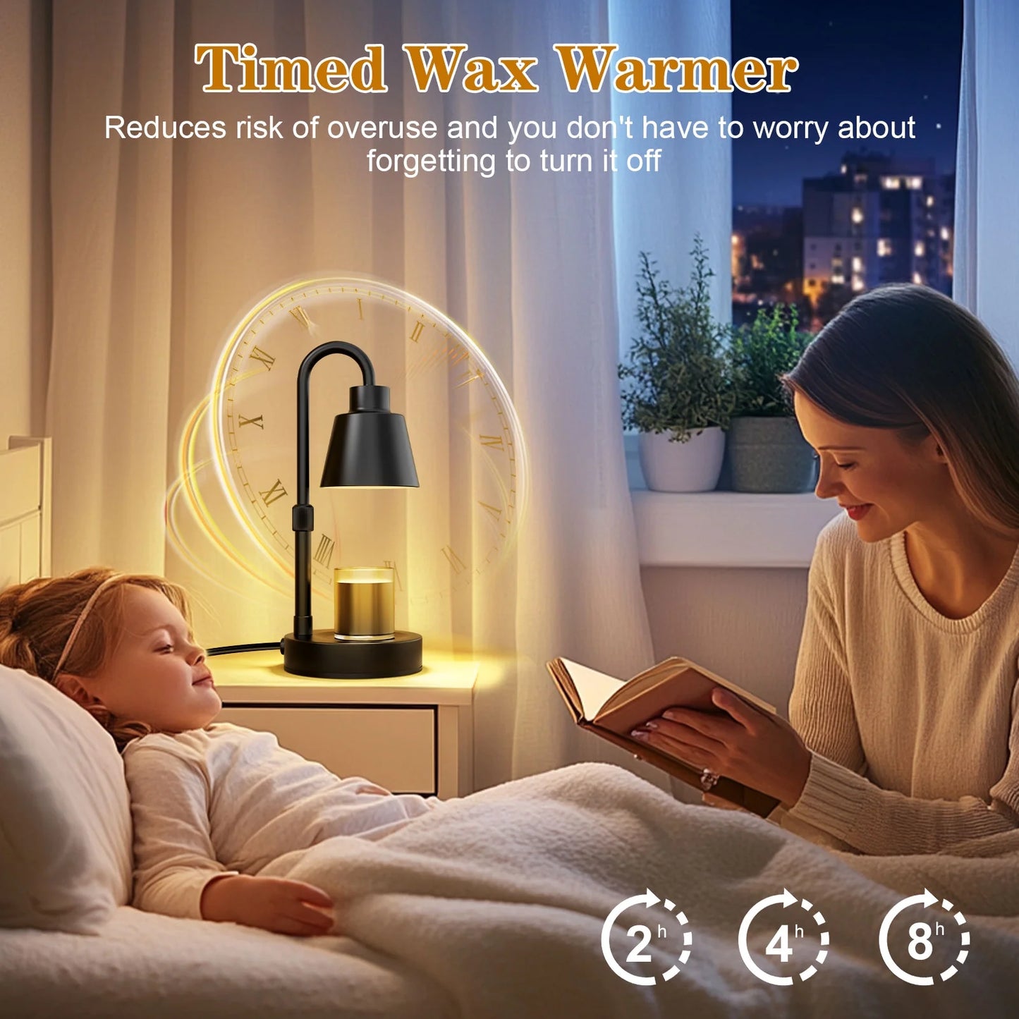 Elegant Candle Warmer Lamp with Timer & Dimmer - Perfect Gift for Mom - Includes 2 Bulbs for Jar Candles - Ideal Home Decor for Mother's Day & Christmas