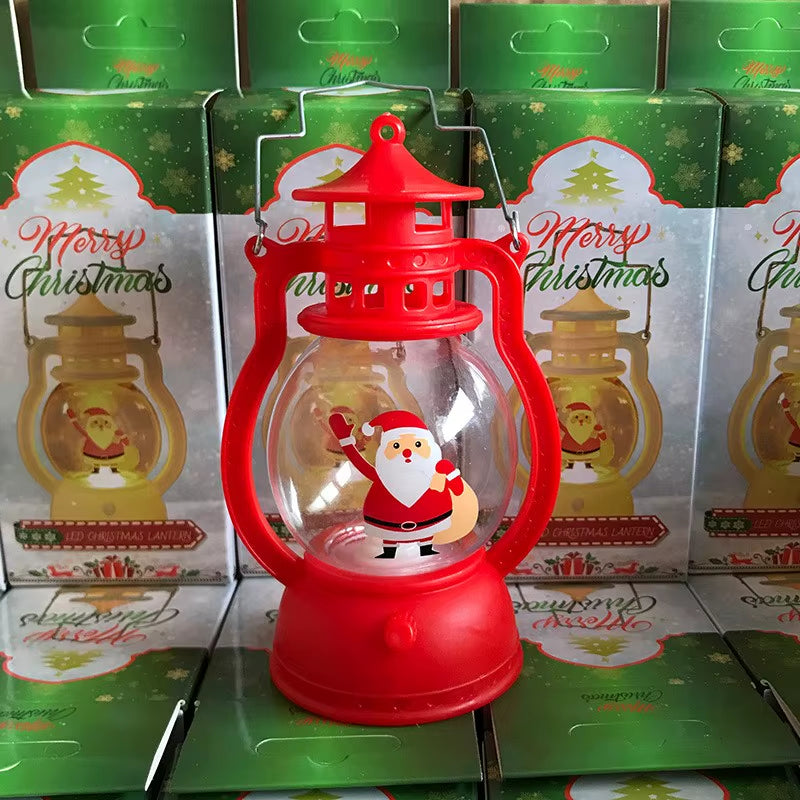 2025 LED Lamp Decor Christmas Portable Lantern Santa Claus Xmas Tree Wind Lights Pendant Navidad Christmas New Year Decoration