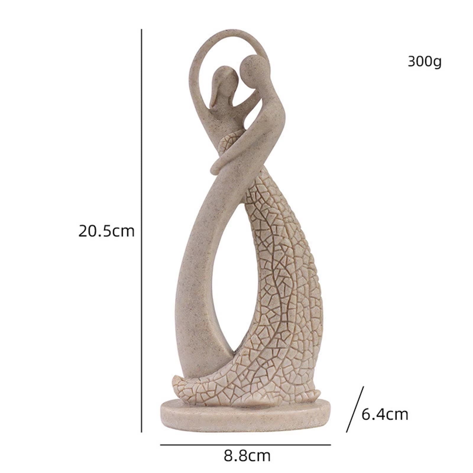 Modern Couples Abstract Statue - Perfect Valentine's Day Home Decor & Unique Tabletop Sculpture for Lovers