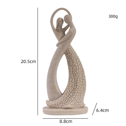 Modern Couples Abstract Statue - Perfect Valentine's Day Home Decor & Unique Tabletop Sculpture for Lovers