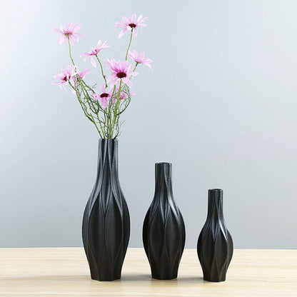 Elegant 15-Inch Black Ceramic Floor Vase for Stunning Home and Office Décor - Perfect for Weddings and Parties