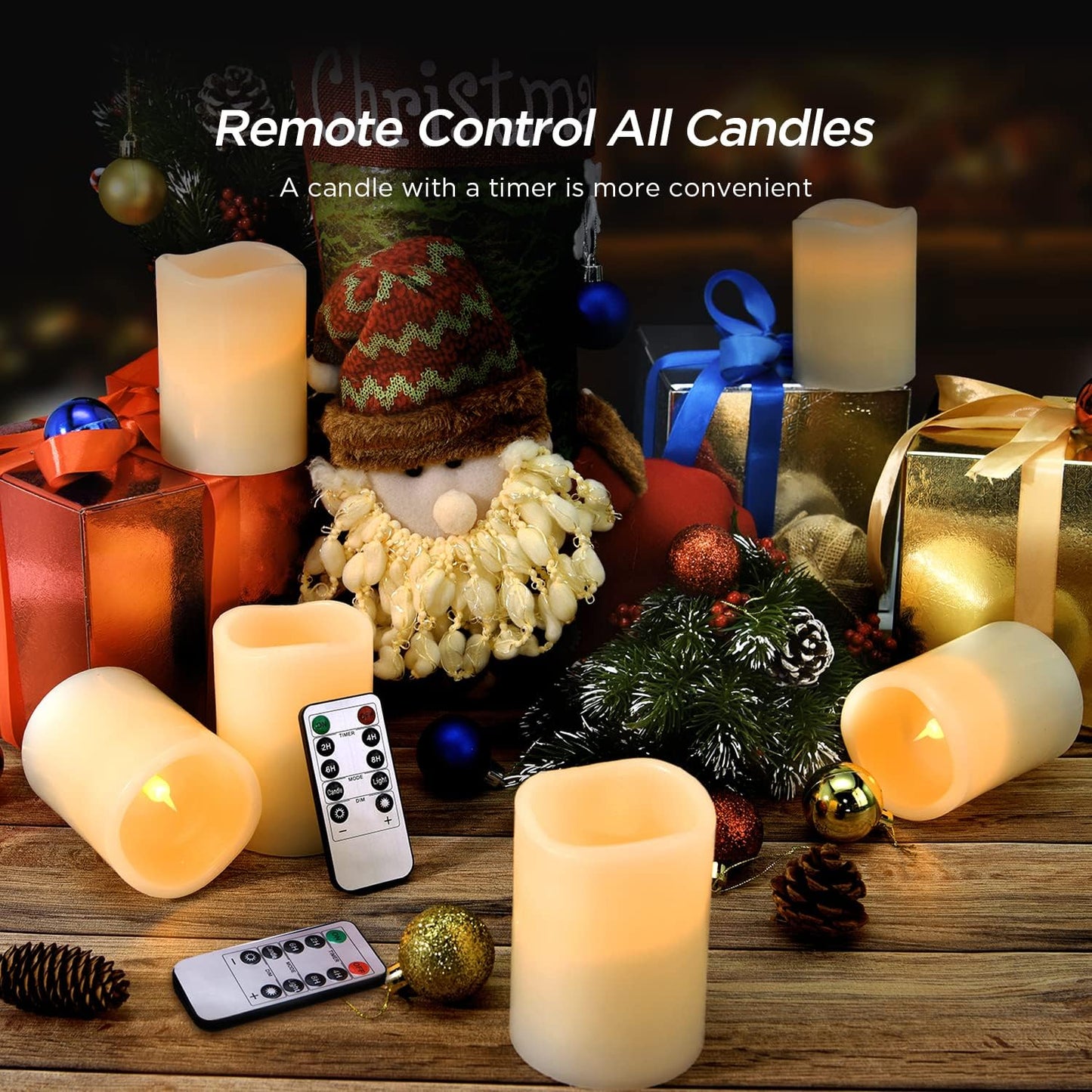 Flameless Candles Battery Operated Candles Set of 12 (D: 3" X H: 4") Real Wax Pillar Flickering Candles LED Flameless Candles with Remote and Timer Control (Ivory Color)