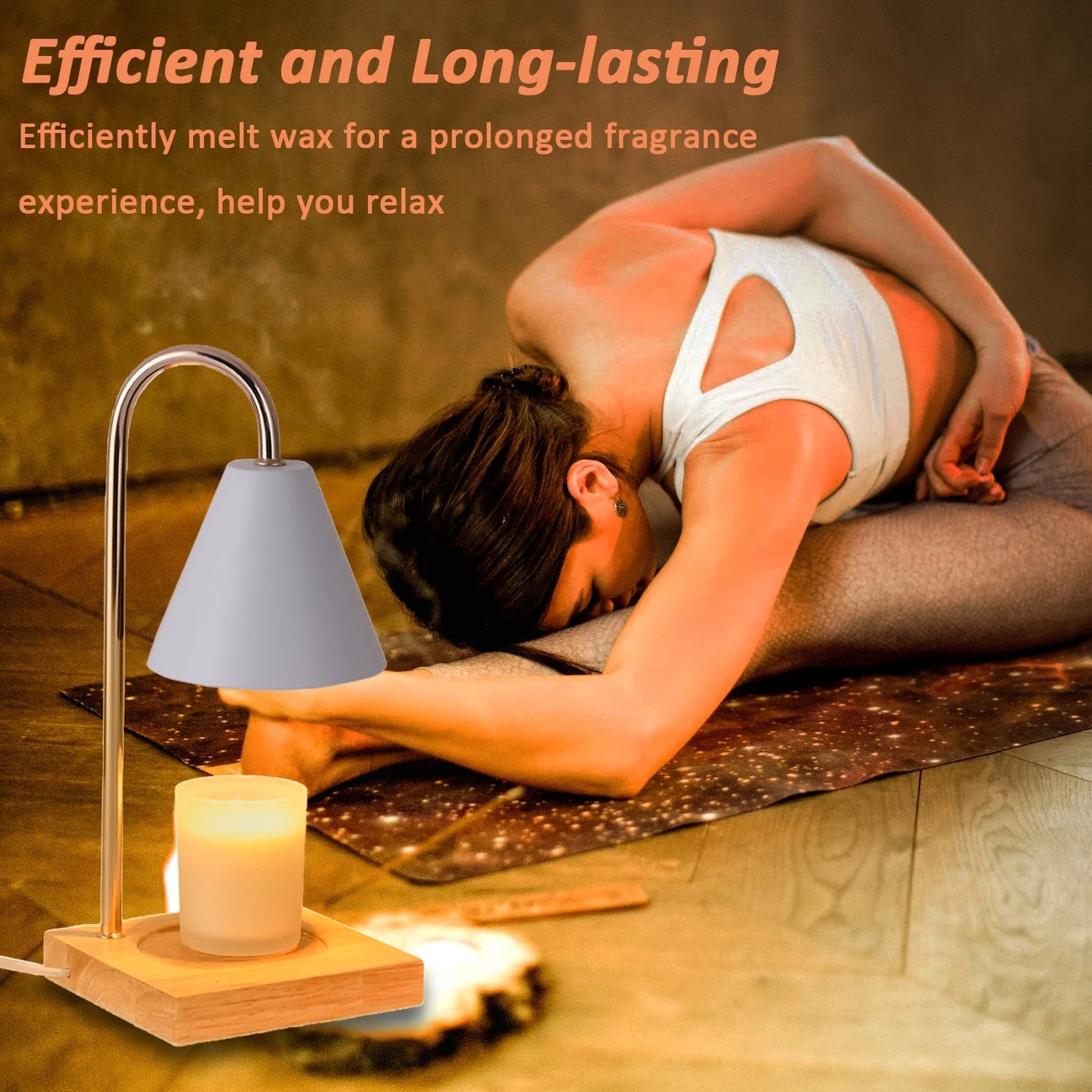 Light Up Your Space!✨ Dimmable Candle Warmer Lamp with Timer & Chic Wood Base 🕯️ Perfect for Melting Scented Wax & Candles! #HomeDecor #CozyVibes