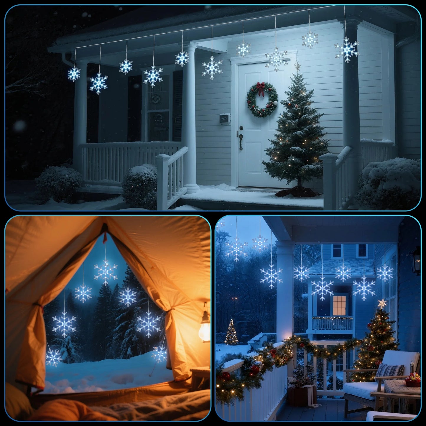 Brighten up your holidays with our stunning 9ft Christmas Snowflake String Lights! ❄️✨ Featuring 10 beautiful blue & cool white LEDs with a magical twinkle effect, these connectable, waterproof lights are perfect for your indoor and outdoor decor. Illuminate your eaves, garden, and yard in style! #HolidayDecor #ChristmasLights
