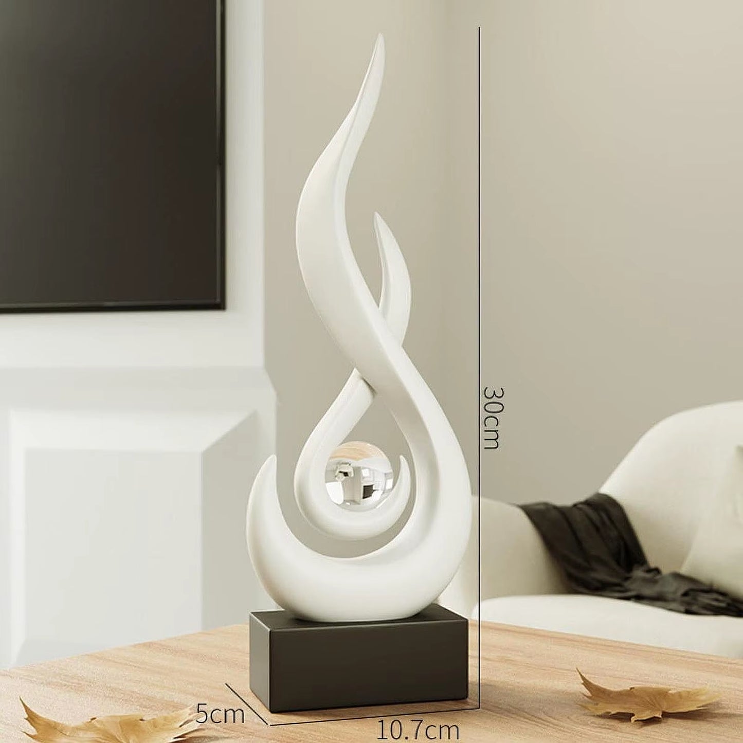 Modern Abstract Fire Resin Statue - Unique Desk Ornament for Home & Office Decor