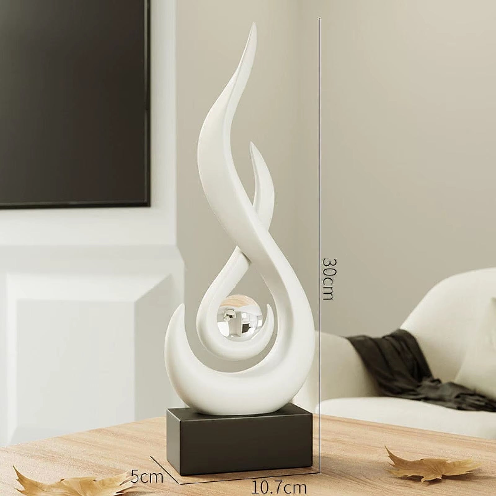 Modern Abstract Fire Resin Statue - Unique Desk Ornament for Home & Office Decor