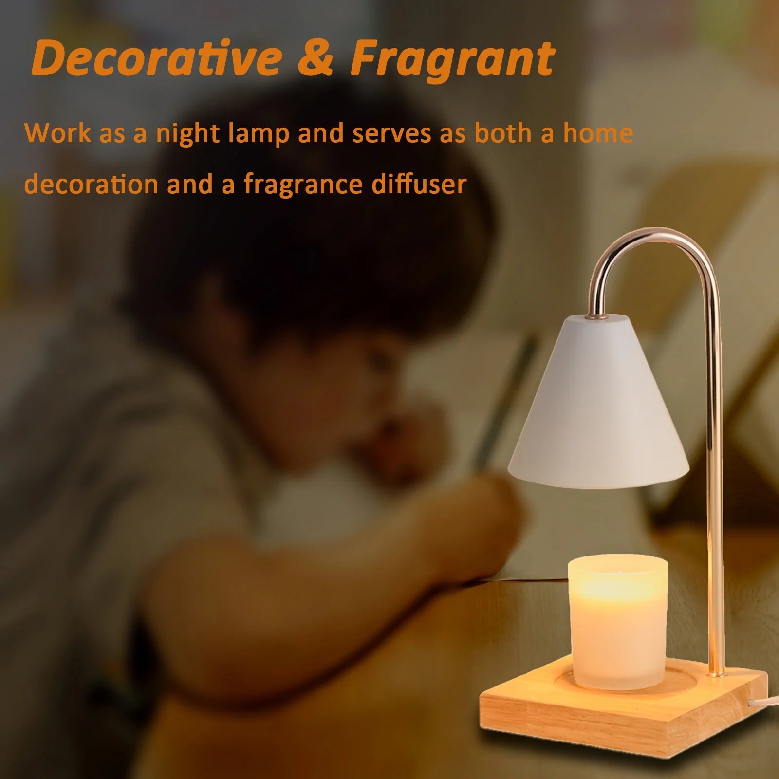 Light Up Your Space!✨ Dimmable Candle Warmer Lamp with Timer & Chic Wood Base 🕯️ Perfect for Melting Scented Wax & Candles! #HomeDecor #CozyVibes