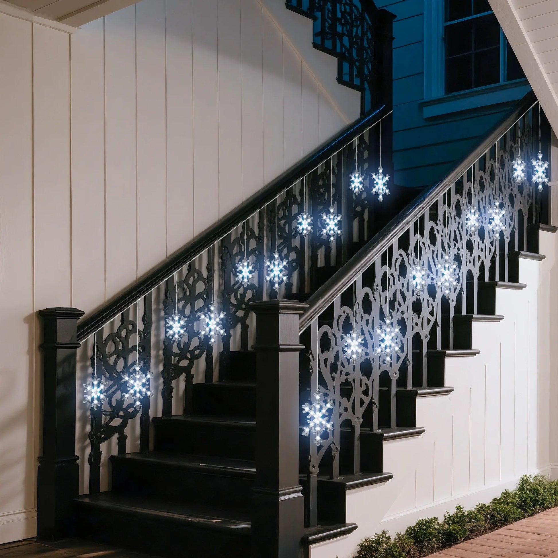 Brighten up your holidays with our stunning 9ft Christmas Snowflake String Lights! ❄️✨ Featuring 10 beautiful blue & cool white LEDs with a magical twinkle effect, these connectable, waterproof lights are perfect for your indoor and outdoor decor. Illuminate your eaves, garden, and yard in style! #HolidayDecor #ChristmasLights