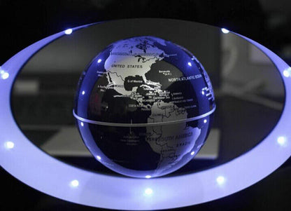 Floating Globe Desk Toy - Perpetual Motion Decoration with Magnetic Rotation for Home & Office