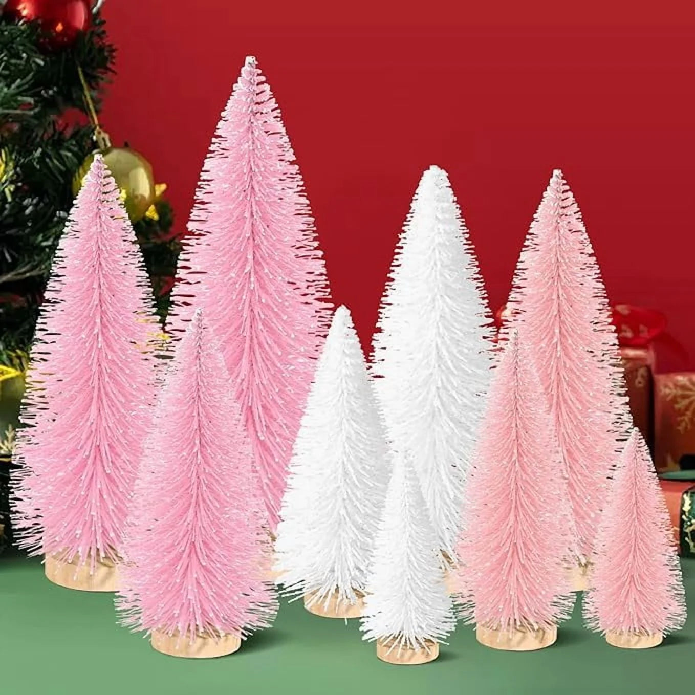 Tiny Trees for a Merry Mini-Mess: 9 Pocket-Sized Pink and White Festive Foliage for Tabletop Shenanigans!