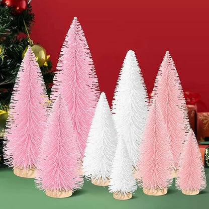 Tiny Trees for a Merry Mini-Mess: 9 Pocket-Sized Pink and White Festive Foliage for Tabletop Shenanigans!