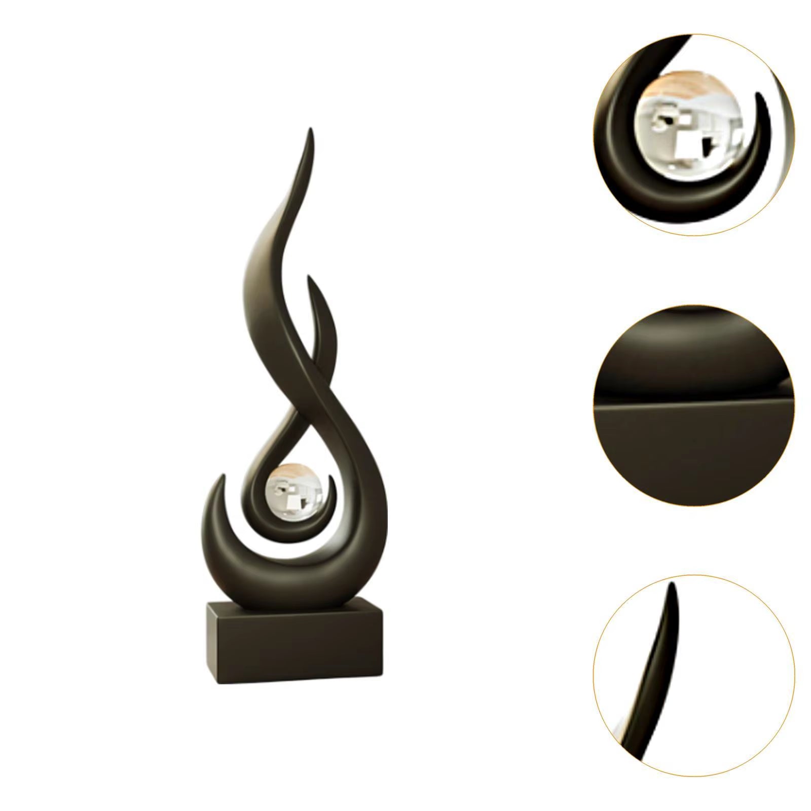 Modern Abstract Fire Resin Statue - Unique Desk Ornament for Home & Office Decor
