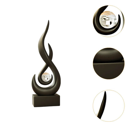 Modern Abstract Fire Resin Statue - Unique Desk Ornament for Home & Office Decor