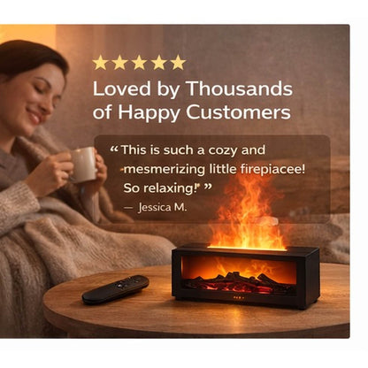 Cozy Charcoal Fireplace Aroma Diffuser & Air Humidifier with Timer Remote - Perfect Winter Home Essential!