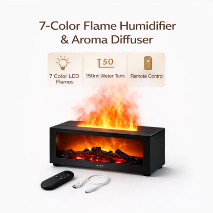 Cozy Charcoal Fireplace Aroma Diffuser & Air Humidifier with Timer Remote - Perfect Winter Home Essential!
