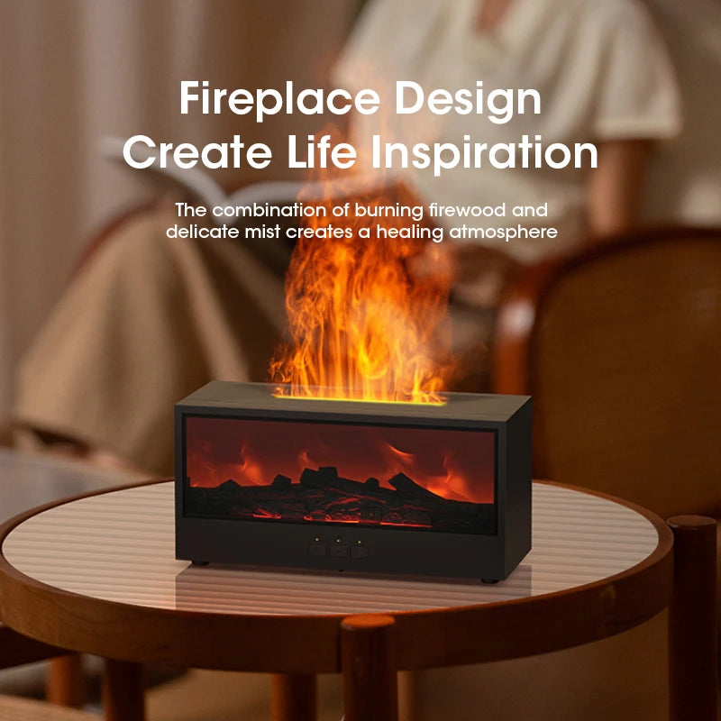 Cozy Charcoal Fireplace Aroma Diffuser & Air Humidifier with Timer Remote - Perfect Christmas Gift!