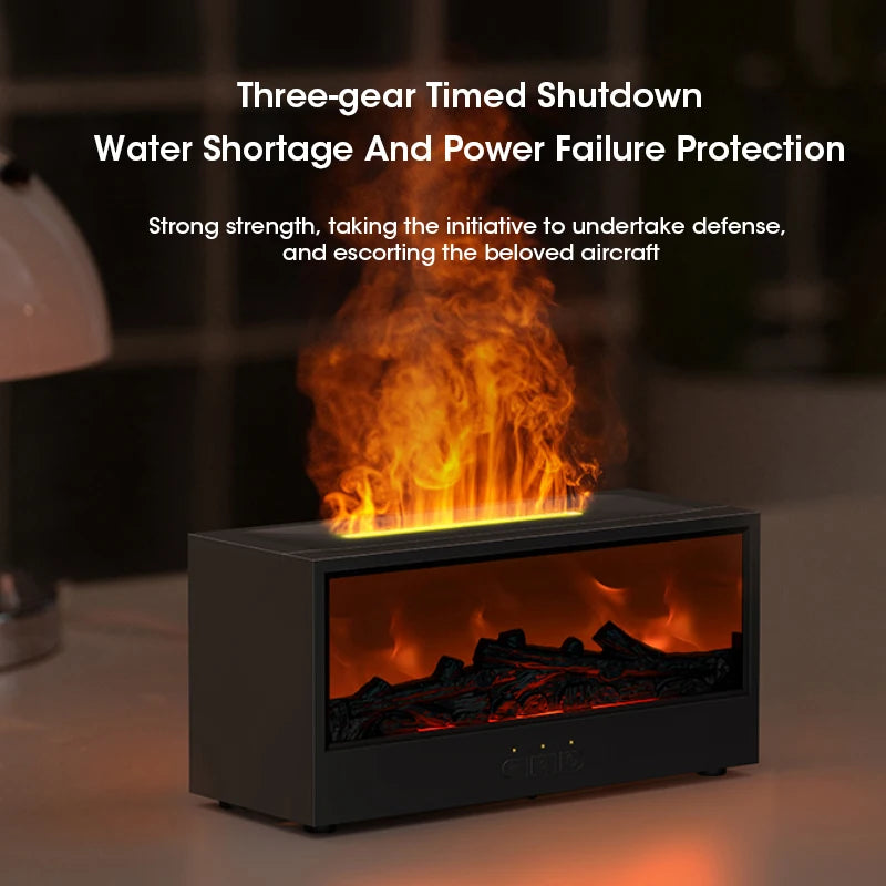 Cozy Charcoal Fireplace Aroma Diffuser & Air Humidifier with Timer Remote - Perfect Christmas Gift!