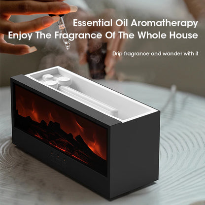 Cozy Charcoal Fireplace Aroma Diffuser & Air Humidifier with Timer Remote - Perfect Christmas Gift!