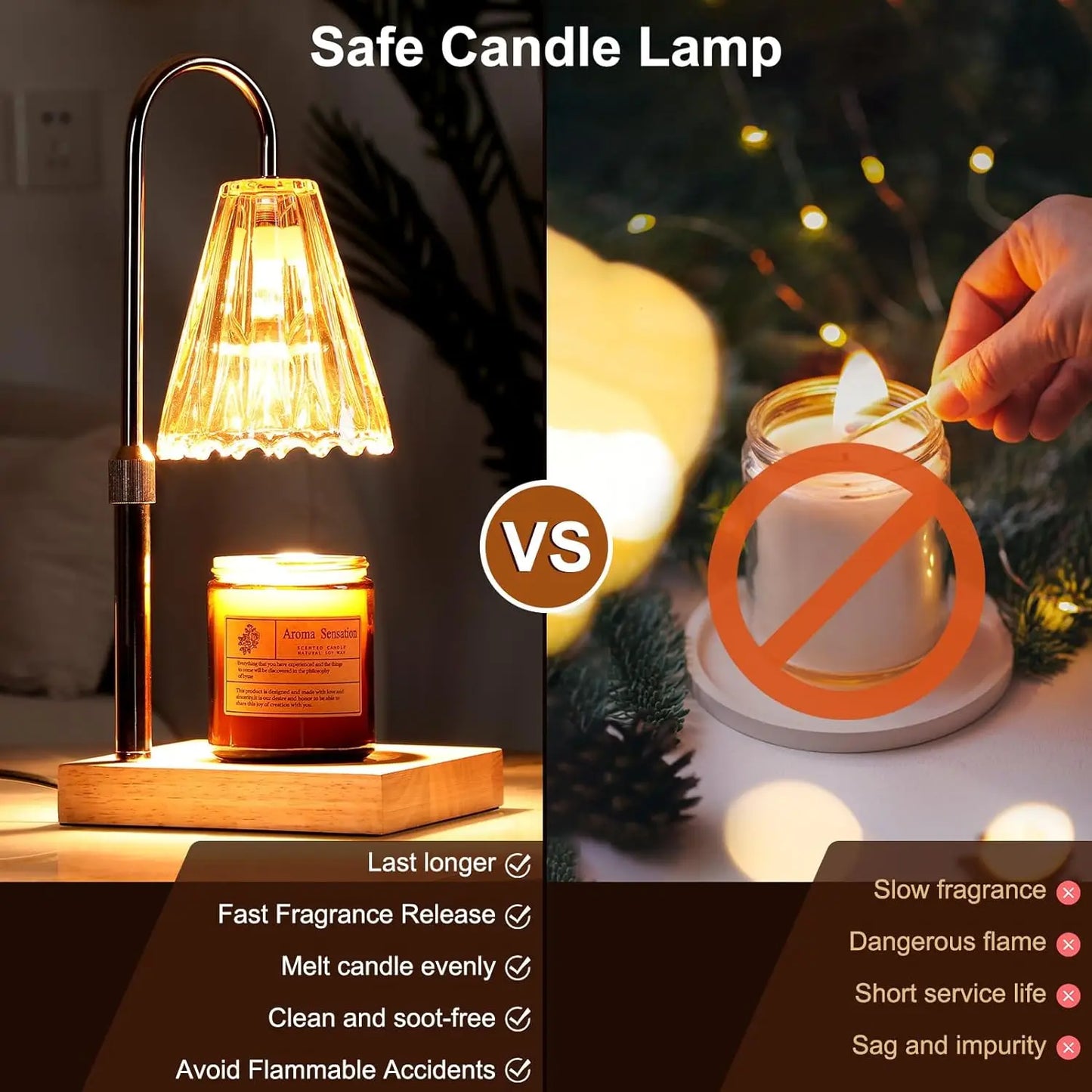 Aromatherapy Candle Warmer Table Lamp - Retro Design for Bedroom, Study, and Home Office