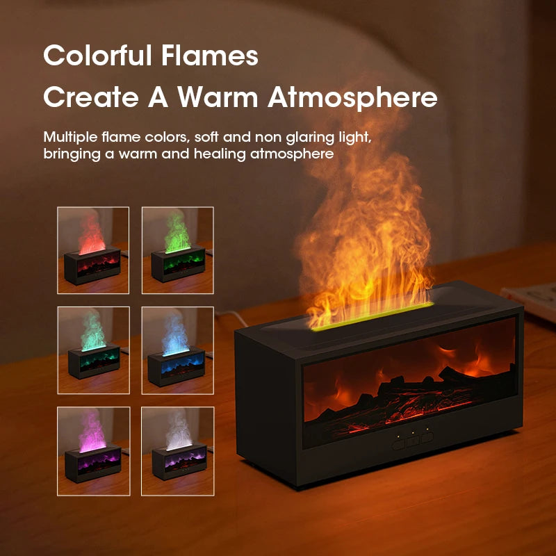 Cozy Charcoal Fireplace Aroma Diffuser & Air Humidifier with Timer Remote - Perfect Christmas Gift!