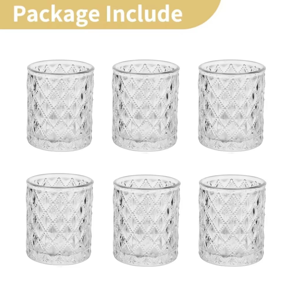 Elegant Blue Glass Votive Candle Holders - Set of 6 or 12 for Perfect Wedding and Party Table Decor