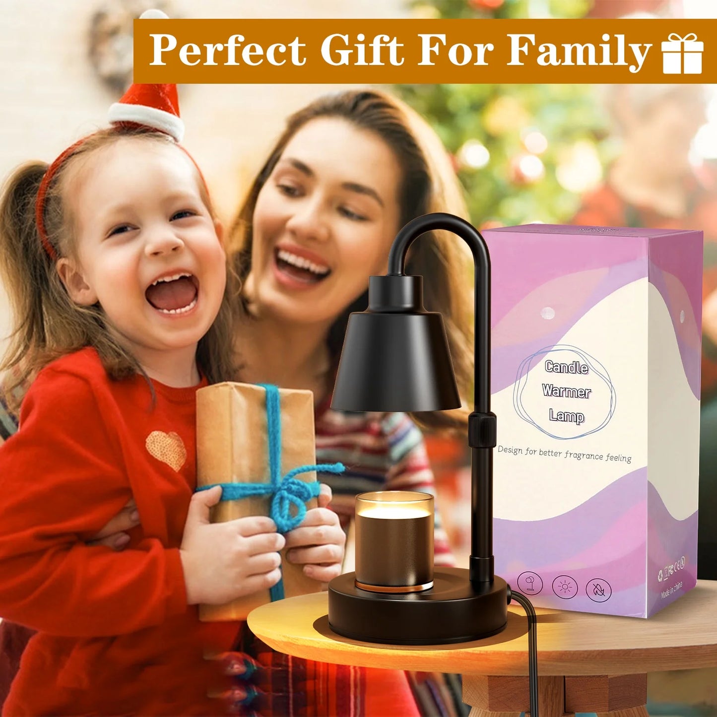 Elegant Candle Warmer Lamp with Timer & Dimmer - Perfect Gift for Mom - Includes 2 Bulbs for Jar Candles - Ideal Home Decor for Mother's Day & Christmas