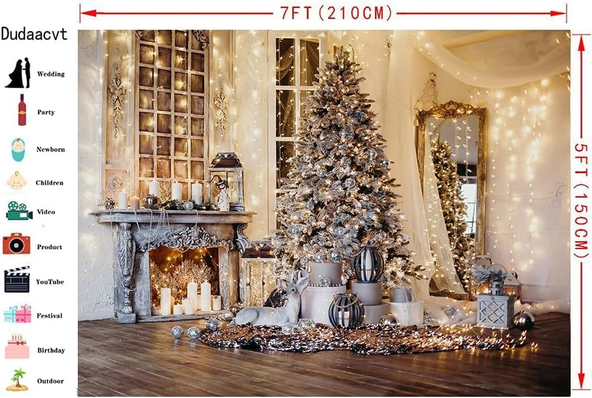 7X5Ft Christmas Wonderland: The Ultimate Tree-astic Backdrop for When You Want to Strike a Pose with Santa's Living Room!