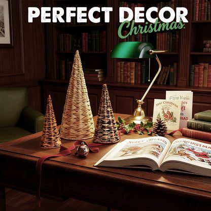 Tiny Tree Trio: The Wicker Wonder Christmas Edition for Minimalists Who Love Rustic Charm and Not Breaking Their Necks!