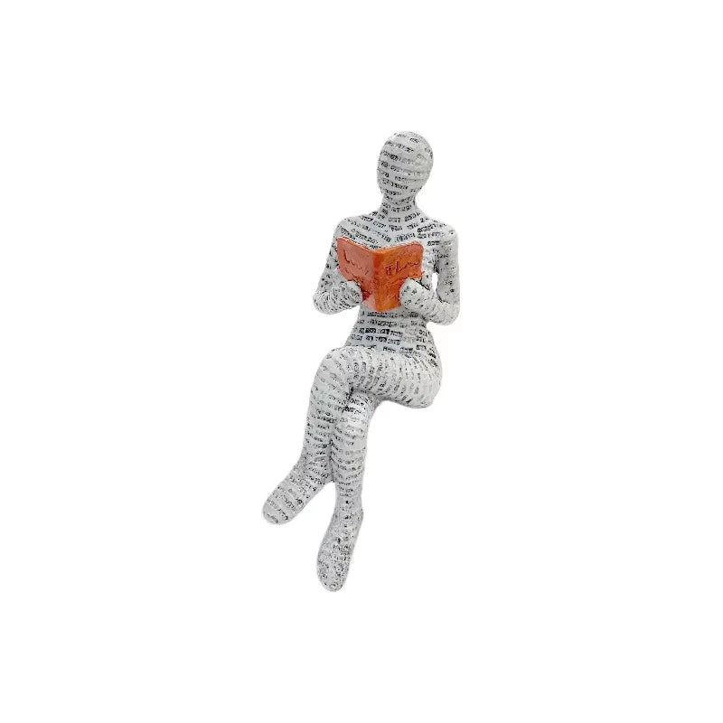 Elegant Woman Thinker Statue - Artistic Home & Office Decor, Perfect Gift for Book Lovers