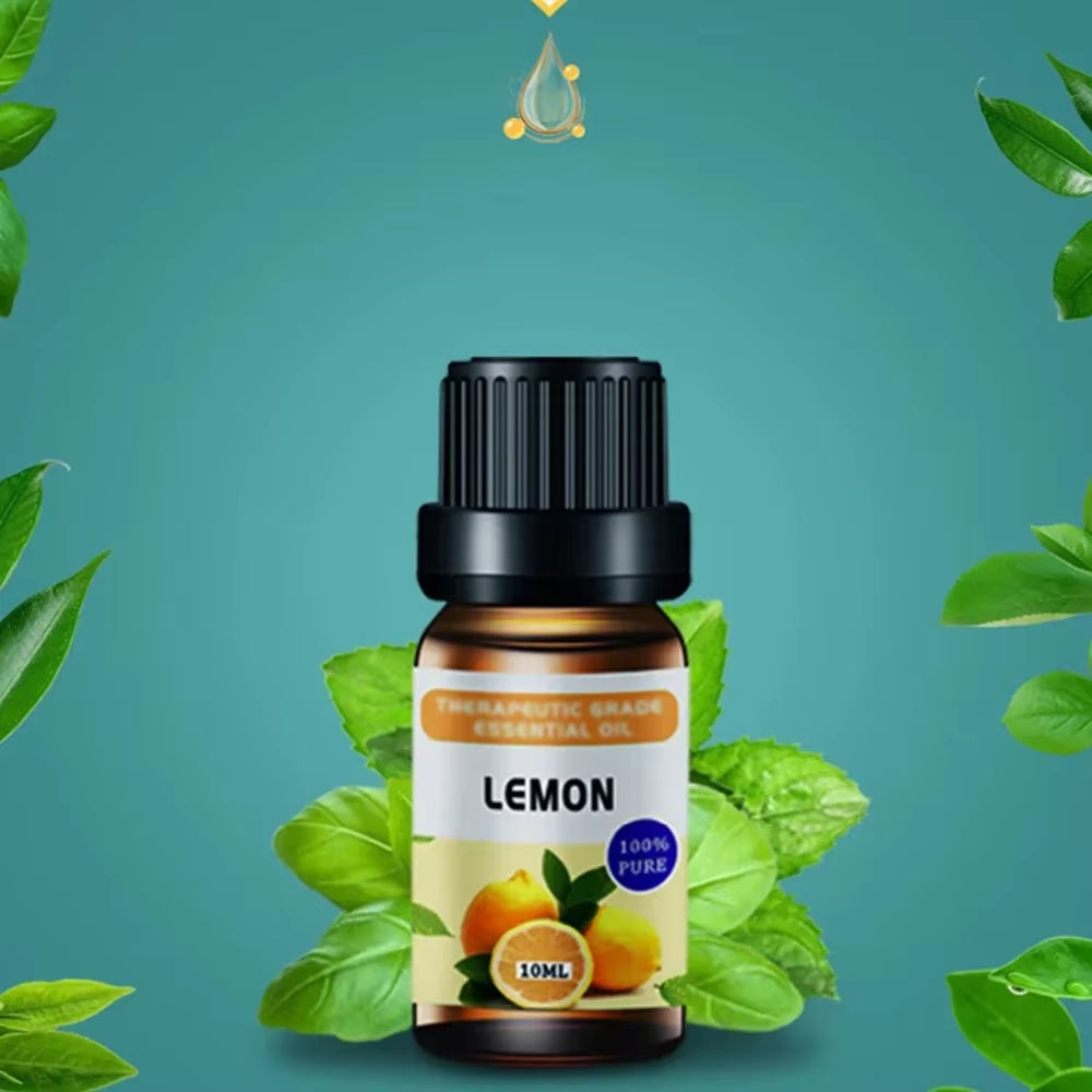 Pure Natural Essential Oil Lemon Mint Rose Tea Tree Lavender Jasmine 6-Piece Essential Oil Set 10Ml Make House Smell Better