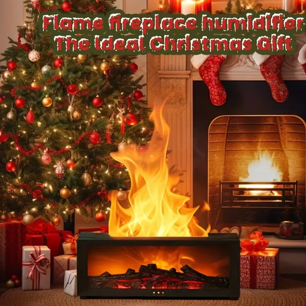 Cozy Charcoal Fireplace Aroma Diffuser & Air Humidifier with Timer Remote - Perfect Winter Home Essential!