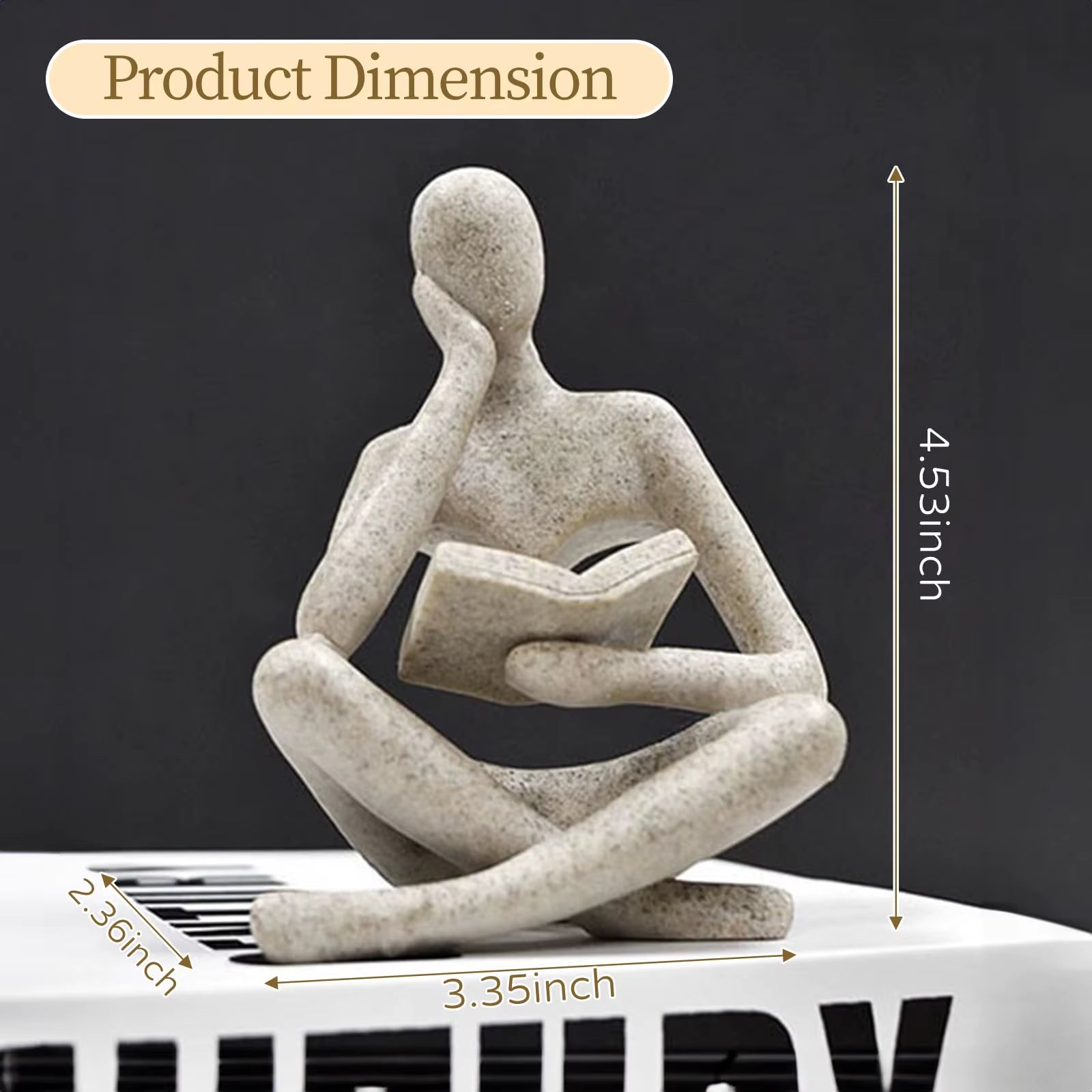 Elegant Abstract Thinker Statue - Modern Bookshelf Decor for Aesthetic Home Living