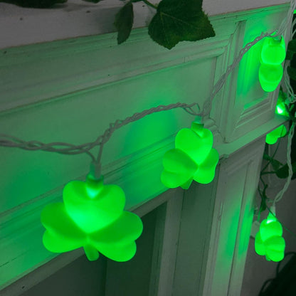 Light Up Your St. Patrick's Day with Festive 8.5Ft Shamrock String Lights! 🍀💚 Perfect for Parties, Bars, and Garden Decor!