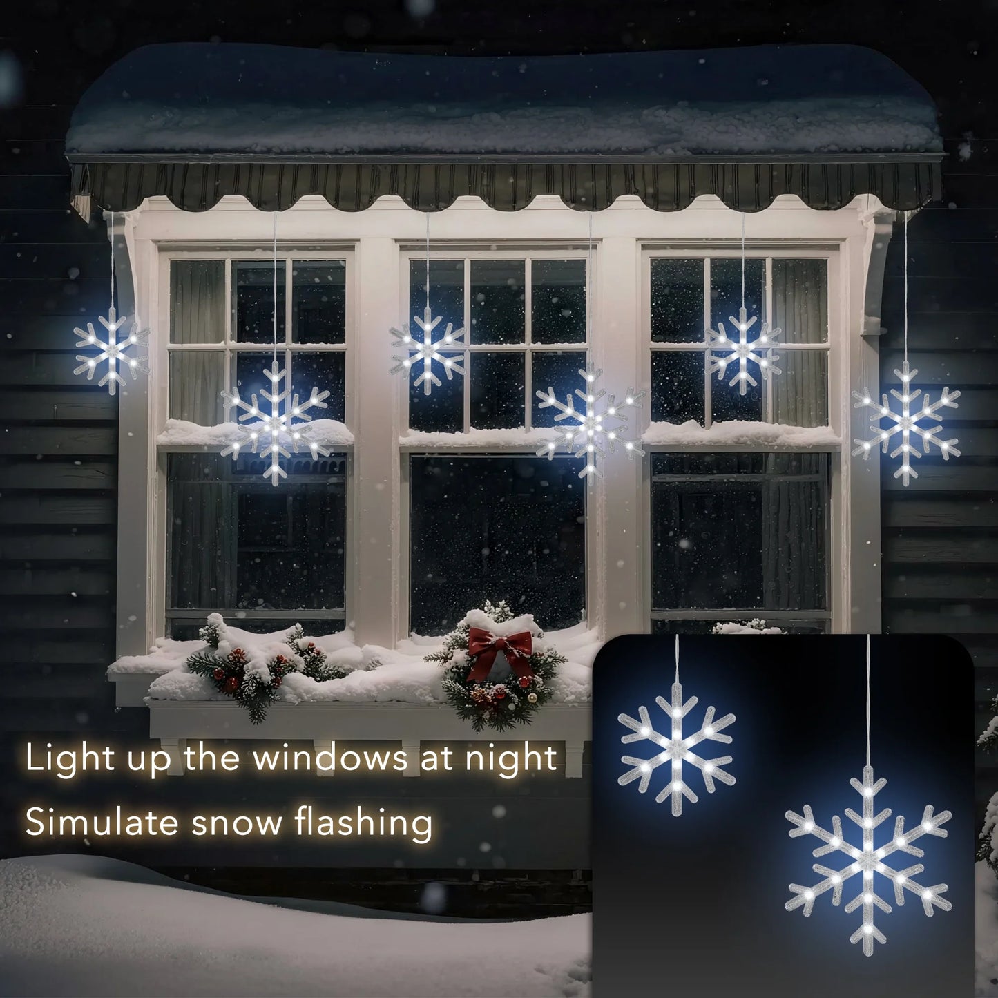 Brighten up your holidays with our stunning 9ft Christmas Snowflake String Lights! ❄️✨ Featuring 10 beautiful blue & cool white LEDs with a magical twinkle effect, these connectable, waterproof lights are perfect for your indoor and outdoor decor. Illuminate your eaves, garden, and yard in style! #HolidayDecor #ChristmasLights