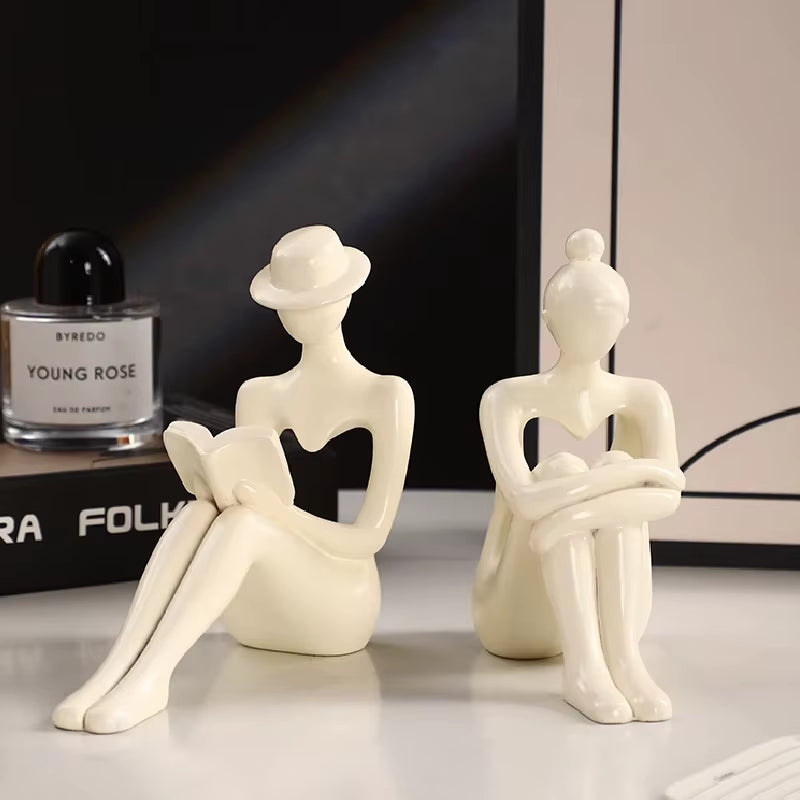 Nordic Abstract Couple Statue - Modern Home Decor & Gift for Wine and TV Cabinets