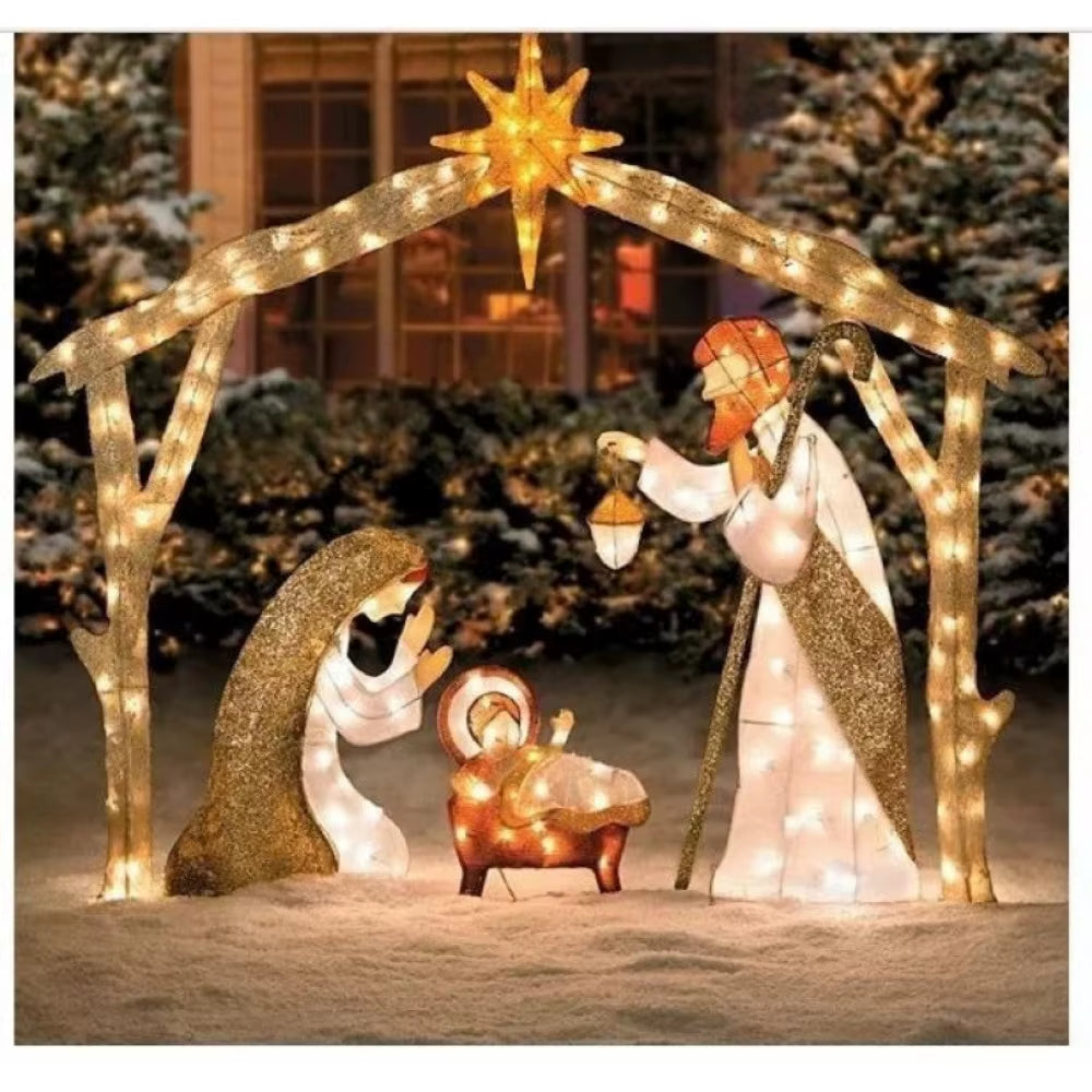 Outdoor Lighted Nativity Scene Waterproof with Light Nativity Scene Christmas Decoration Yard Decoration Easter