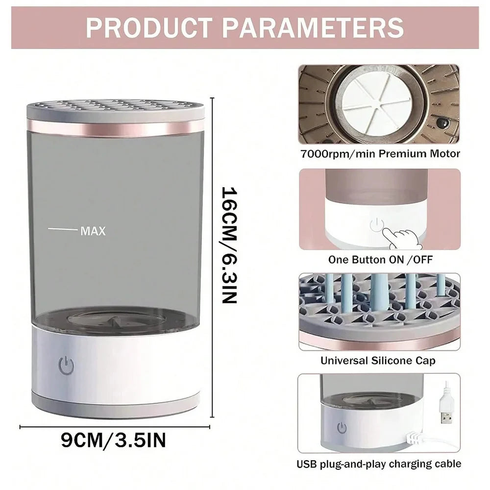 GlamSwirl – Automatic Brush Washer & Instant Dryer